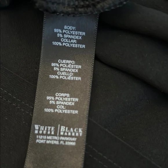 White House Black Market Elegant Black Top with White Accent Trim Size L - Picture 12 of 13